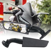 For Kawasaki Ninja 250 300 400 650 H2 H4 Modified Motorcycle Mirrors Adjustable Rotating Rearview Wind Swivel Wing Side Mirror