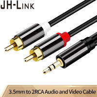 3.5mm to 2RCA audio cable alloy plug Compatible with phone computer TV DVD to speaker amplifier 1 year Warranty by Seller/Shipped within 24 hours JiNGHUA Brand