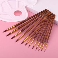 [Kiki tool store] 12 pcs/set Nylon Hair Watercolor Paint Brushes Different Shape Round Flat Tip Painting Brush Set For Professional Art Supplies