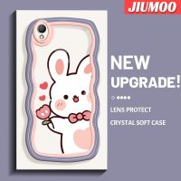 เคส JIUMOO สำหรับ OPPO A37 A37F เคสการ์ตูนดีไซน์ใหม่กระต่ายน่ารักคอลอร์ขอบลอนนุ่มเคสมือถือกันกระแทกแบบใสเก๋ไก๋เคสซิลิกาเจลฝาครอบป้องกันโปร่งใสลายกล้องถ่ายรูปสุดสร้างสรรค์