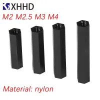 M2 M2.5 M3 M4 PCB Spacer Nilon Hitam Hex Wanita Kebuntuan Nylon Double Pass Plastik Segi Enam Benang PCB Papan Utama Spacer