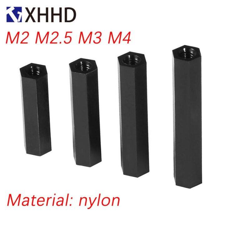 M2 M2.5 M3 M4 PCB Spacer Nylon Black Hex Female Standoff Nylon Double