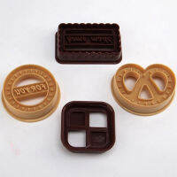 [Duola] 4pcs Square round คุกกี้บิสกิตเครื่องตัดชุดขนมปัง fondant เค้กแม่พิมพ์เครื่องมืออบ