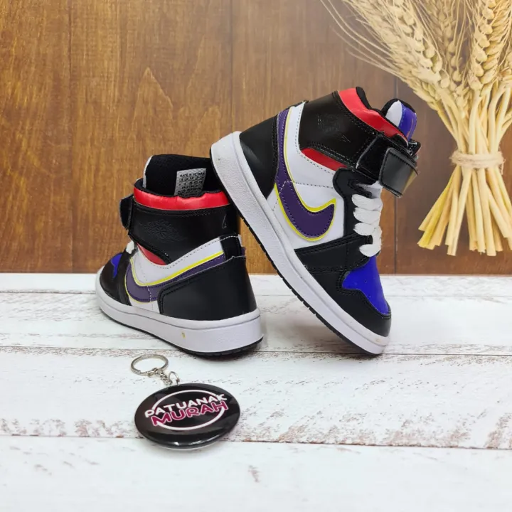 Sepatu Basket Anak Jordan 1 High Laki Perempuan Ungu Biru Merah Kids Lazada Indonesia