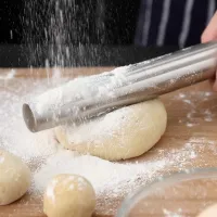 Stainless steel Rolling pin ไม้นวดแป้ง แบบสแตนเลส ไม้นสดแป้งพิซซ่า ไม้กลิ้งทำขนม ไม้กลิ้งแป้ง ไม้กลิ้งแป้งพิซซ่า นวดแบบละเอียด