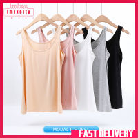 Imixcity เสื้อกั๊กผู้หญิง Modal สีทึบบางระบายอากาศ Bottoming ยกทรง