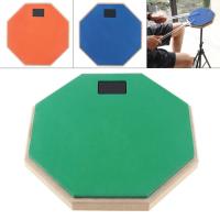 8 Inch Rubber Wooden Dumb Drum Practice Training Drum Pad for Jazz Drums Exercise with 3 Colors Optional