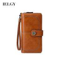 IELGY Anti-Theft Brush Retro RFID Long Wallet For Women