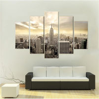 5 Piece Wall Art Canvas Painting Landscape Marvellous City Scenery Modern Home Decor Living Room Bedroom Print Picture