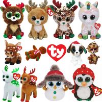 TY Beanie Boos ชุดคริสต์มาสประกายเรนเดียร์ที่ส่องแสงอบอุ่นเด็ก39; S ของขวัญคริสต์มาสคอลเลกชันที่ระลึก15เซนติเมตร