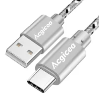 Acgicea สายสำหรับซัมซุง Usb Type C สำหรับ S20 Xiaomi เร็วไนลอนสายชาร์จโทรศัพท์ S21ที่ชาร์จโทรศัพท์มือถือในรถยนต์ Micro Android