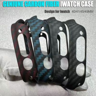 Ultra Thin Genuine Carbon Fiber Case For Apple Watch Ultra Series 8 7 41Mm 45Mm,  Aramid Fiber Cover For Iwatch Protective Case