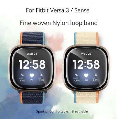 33สายรัดไนล่อนหลากสีสำหรับ Fitbit Versa 3 /Sense สายรัดข้อมือสมาร์ทวอทช์สำหรับ Fitbit Sense สายรัดข้อมืออุปกรณ์เสริม Correa