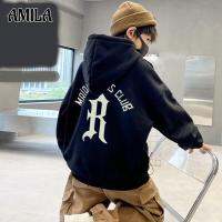 AMILA เสื้อสเวตเตอร์ของเด็ก มีฮู้ดแฟชั่นบาง