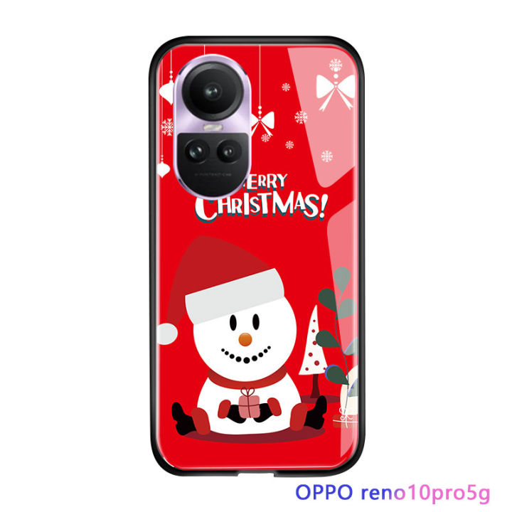 serpens-เคส-oppo-reno10-pro-5g-กันกระแทกต้นคริสต์มาสกวางกวางใหญ่ซานตาคลอสมนุษย์หิมะกระจกเทมเปอร์ฝาครอบป้องกัน