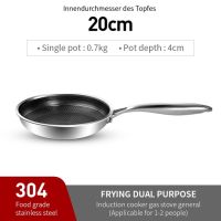 20/26CM Frying Pan Food Grade 304 Stainless Steel Non Stick Pan Honeycomb Pot Bottom Induction Cooker Gas Stove General Wok