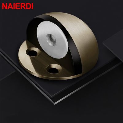 【cw】 NAIERDI Rubber Magnetic Door Stopper Non Punching Sticker Holders Floor Mounted Nail-free Stops ！