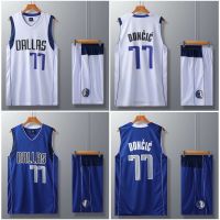 เสื้อคุณภาพสูง NBA Luka Doncic Jersey 77 Dallas Mavericks Basketball Jersey Tops Shorts ชุดบาสเกตบอล เสื้อบาสเก็ Set