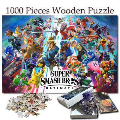 Super Smash Bros Ultimate Heroes กระโดด1000ชิ้นปริศนาปริศนาไม้ที่โดดเด่นจิ๊กซอว์ปริศนา1000สำหรับวัยรุ่นของขวัญของเล่นเด็ก