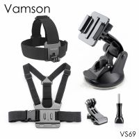 Vamson สำหรับ Yi 4 K จุกดูดสายรัดหน้าอกสายรัดศีรษะสำหรับ Gopro Hero 5 4 3 + 4Session สำหรับ EKEN H9R VS69