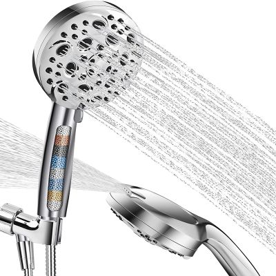 10 Modes Shower Head with Handheld, Power Wash to Clean Bathroom, 5.04 Inch Rain Showerhead with 80 Inches