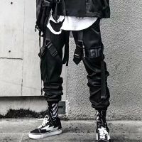 CODyx648 Ready Stock Joggers Cargo Pants for Men Casual Hip Hop Color Pocket Male Sweatpants Streetwear Ribbons Techwear Pants