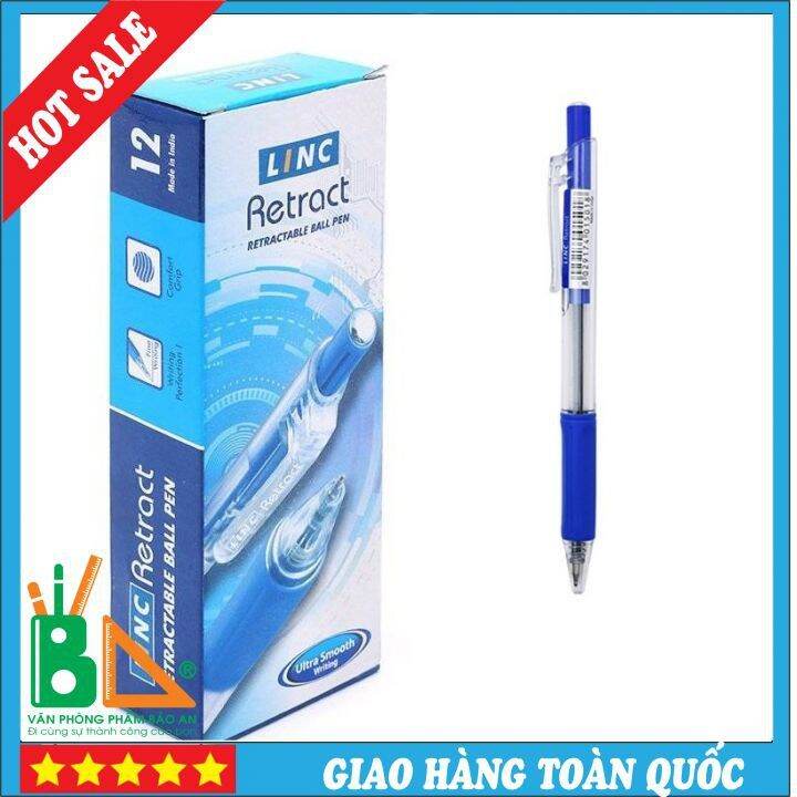 ?? Freeship Max?? Bút Bi LinC Retrack Chính Hãng Combo 3 Bút đầu ngòi   - Văn phòng phẩm - Bảo An 