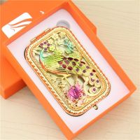 Peacock open screen double-sided small mirror European retro portable portable cosmetic mirror folding gift princess mirror