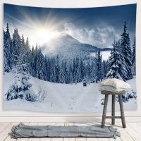 Winter Landscape Tapestry Wall Hanging Mountain Tapestries For Dorm Living Room Bedroom Wall Blanket Beach Towels Home Decor