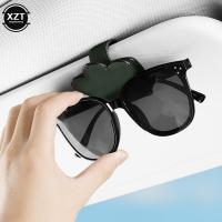 Car Glasses Clip Multifunction Integrated Durable Leather Portable Sunglasses Document Ticket Holder Clip Car Interior Accessory Eyewear case