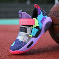 Basketball shoes Male sneaker Boy Outdoor Wear-resistant High-elastic Tennis Air training shoes child sports shoes