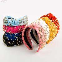 ผ้า HA ทันสมัยประดับพลอยเทียมโบว์ฟองน้ำ Hairband Rhinestone สีทึบผูกปมยางรัดผมอุปกรณ์เครื่องมือจัดแต่งทรงผมผู้หญิง