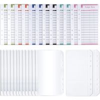 A6 Budget Organizer Binder Cash Envelope,60Pcs Expense Tracker Budget Sheets 6Pcs Zipper Cash Pouch 4Pcs Card Sleeve