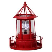 Q1LED Solar Powered Lighthouse, 360 Degree Rotating Lamp Cou