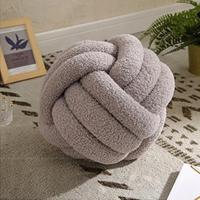 Elastic Excellent Hand- Knotted Ball Back Throw Pillow Lightweight Knotted Ball Plush Toy Skin-affinity for Bathroom