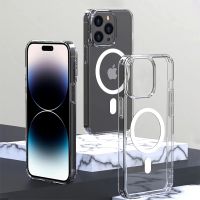 Luxury Clear Magnetic For Magsafe Wireless Charging Case For iPhone 14 13 12 11 Pro MAX Mini X XS XR Shockproof Acrylic Cover