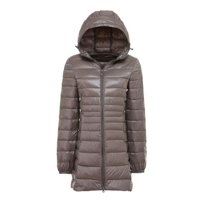 2023 Women New Light Thin Down Coat Female New Autumn Winter Slim Hooded Plus Size 7XL Coat Ultra Lightweight Long Down Jacket