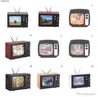 1:12 Dollhouse Vintage Old Style Miniature Television TV With Picture Doll House Furniture Living Room Bedroom Decor Model Toy