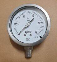 PRESSURE GAUGE  " ITEC " - หน้าปัด 4 นิ้ว เกลียว ½ นิ้ว สแตนเลส ตัวบอดี้เป็นสแตนเลส RANGE : 0 – 25 kg