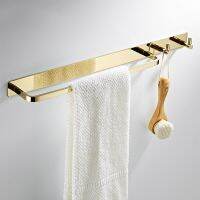 Bathroom Towel Bar With Hooks Living Multi-use Hardware accessories kitchen hangers Solid Brass Material Nail Free