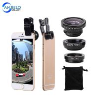Anjielosmart Macro Lens For Phone Universal 3 in 1 Microscope Cell Phone Lens Wide Angle Fisheye Lens Camera Magnifier For Phone