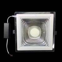 Real Power 25W Square LED Panel Light COB Downlight Recessed Ceiling Down Light Glass Panel, 3D Effect, 110V 220V Indoor Light