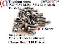 ISO 14580 M3 Titanium screws M3x4 M3x5 M3x6 M3x8 M3x9 M3x10 M3x12 Torx T10 Driver Socket Cap Head Ti GR2 QCTI Screw