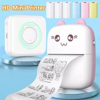 Mini Portable Printer Thermal Label Printer Wireless Bluetooth Inkless Photo Printing Adhesive Sticker Paper MiniPrinter 200dpi Fax Paper Rolls