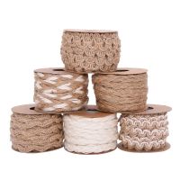 [HOT YUYXIWEIN HOT] 5เมตรธรรมชาติ Vintage Burlap Jute ริบบิ้น Christmas Party งานฝีมือห่อของขวัญ DIY สีขาว Jute ริบบิ้นงานแต่งงานตกแต่งWrapping &amp; Bags