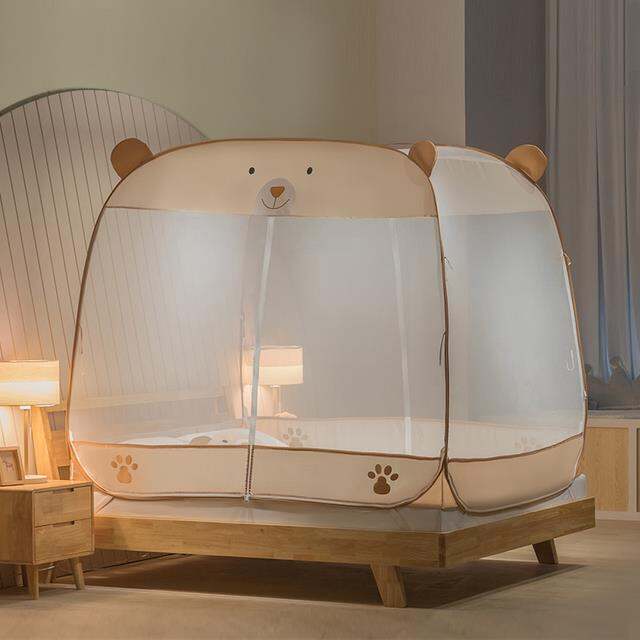 free-installation-of-yurt-mosquito-net-three-door-folding-fall-proof-children-boy-1-5m1-8m-household-1-2m