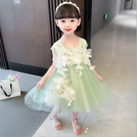 Baby Girls Tinkerbell Flower Fairy Cosplay Costume Summer Suspenders Vest Mesh Princess Dress Kids Luxury Tulle Frock