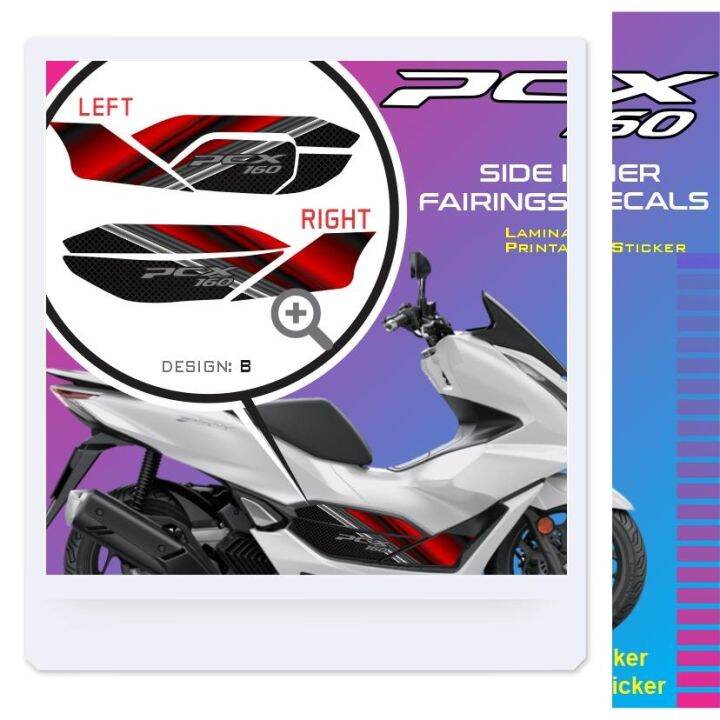 Honda Pcx 160 Side Inner Fairings Decals Sticker(PRINTED and LAMINATED ...