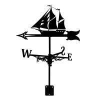 เรือใบ Weather Vane-เรือใบย้อนยุค Weathervane Silhouette,ตัวบ่งชี้ทิศทางลมตกแต่งสำหรับหลังคาลานกลางแจ้ง