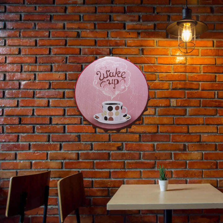 WAKE UP Rustic Vintage Beer Bottle Cap Wall Decor 30cm Lazada PH